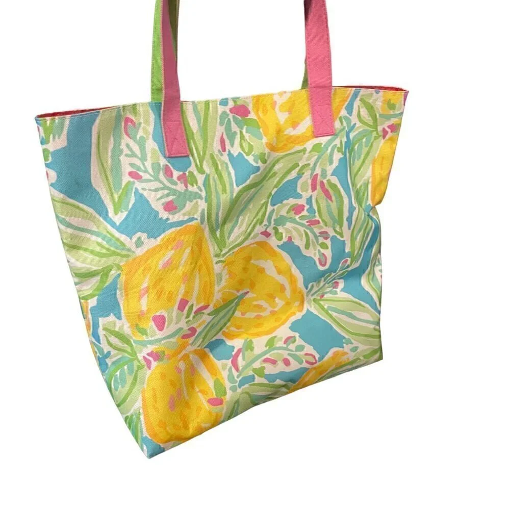 Lilly Pulitzer Estee Lauder Women's Tote Lilly's Lemon Print Bag Carryall 17